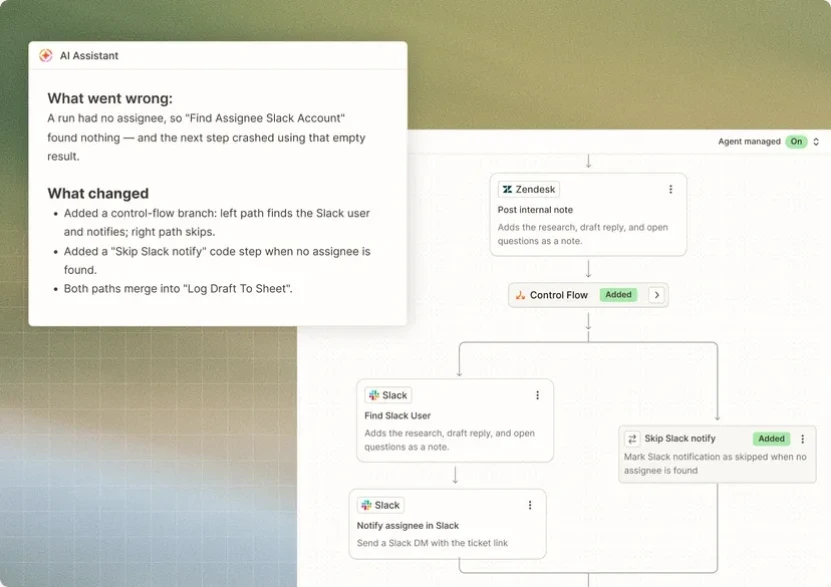 Zap-Editor der nächsten Generation mit KI-Assistent und Kontrollzweig